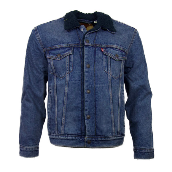 Levi's Men's Sherpa Lined Jean Jacket Trucker Style Insulated Button Up Coat  Bl - Picture 1 of 3